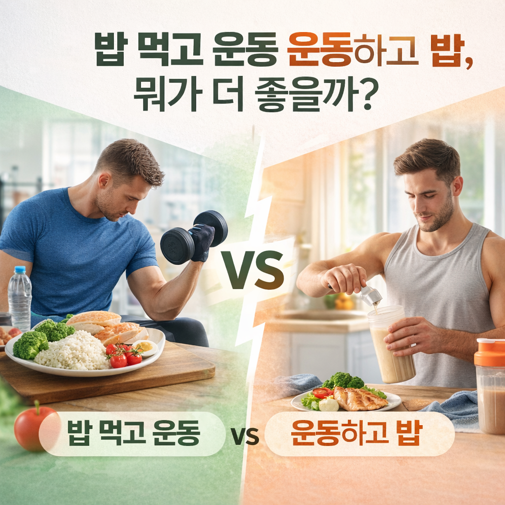 밥 먹고 운동 운동하고 밥